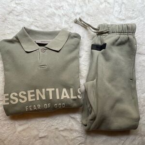 Fear of God Essentials Olive Green Set for kids